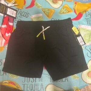 art class Black Swim Trunks with Neon Accents